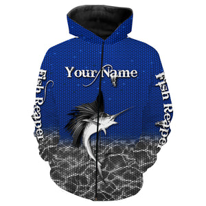 Sailfish Fishing Fish Reaper Customize name All over print shirts Personalized Fishing gift for men and women - IPH1433