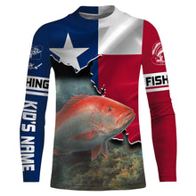 Load image into Gallery viewer, Red Snapper Fishing 3D Texas Flag Patriot Custom name All over print shirts - personalized fishing gift for men, women and kid - IPH1446