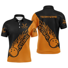 Load image into Gallery viewer, Custom Bowling Shirts For Men And Women, Bowling Team Shirts Bowling Strike |Black And Orange IPHW3979