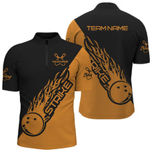 Load image into Gallery viewer, Custom Bowling Shirts For Men And Women, Bowling Team Shirts Bowling Strike |Black And Orange IPHW3979