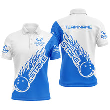 Load image into Gallery viewer, Custom Bowling Shirts For Men And Women, Bowling Team Shirts Bowling Strike |Blue And White IPHW3980