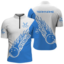 Load image into Gallery viewer, Custom Bowling Shirts For Men And Women, Bowling Team Shirts Bowling Strike |Blue And White IPHW3980