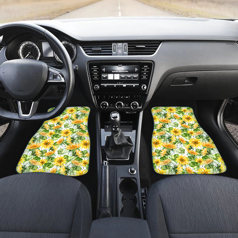 Sunflower Car Floor Mats, Custom floral Car Accessories - IPHW1006