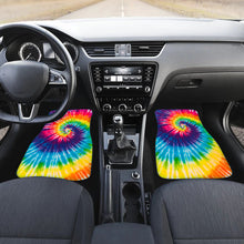 Load image into Gallery viewer, Colorful Tie Dye Swirl Pattern Car Floor Mats, Hippie Spiral Car Accessories - IPHW1013