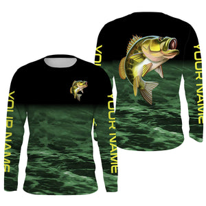Personalized Bass Fishing Shirts Tropical leaves pattern, Bass Fishing  Performance Fishing Shirts IPHW2317