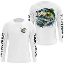 Load image into Gallery viewer, Largemouth Bass Fishing Custom Performance Long Sleeve Fishing Shirts, Bass Tournament Fishing Shirt IPHW5589