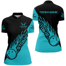 Load image into Gallery viewer, Custom Bowling Shirts For Women, Bowling Team Shirts Bowling Strike | Ball Blue IPHW4289