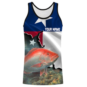 Red Snapper Fishing Texas Flag Patriot Custom name All over print shirts - personalized fishing gift for men, women and kid - IPH1486