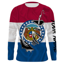 Load image into Gallery viewer, Missouri Flag 3D Fish Hook UV Protection Custom Long Sleeve performance Fishing Shirts IPHW495