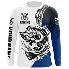 Load image into Gallery viewer, Largemouth Bass Long Sleeve Tournament Fishing Shirts, Custom Bass Fishing Jerseys | Blue IPHW5599