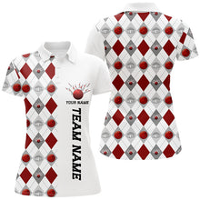 Load image into Gallery viewer, Bowling Argyle Pattern Shirts Bowling Team Jerseys For Women Christmas Bowling Shirts IPHW5484