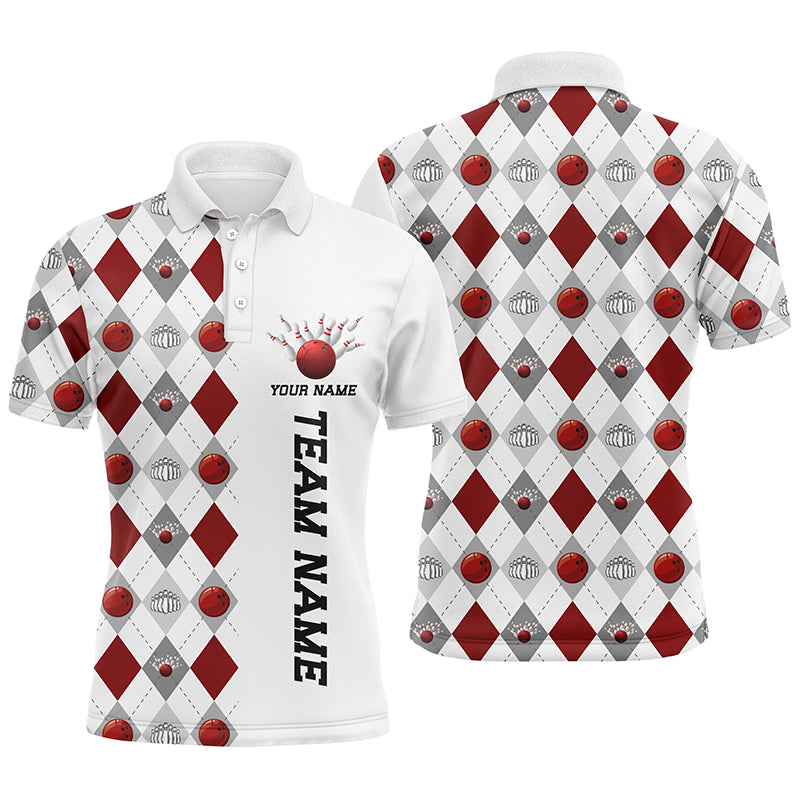 Bowling Argyle Pattern Shirts Bowling Team Jerseys For Men Christmas Bowling Shirts IPHW5484