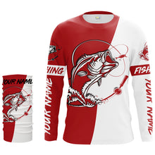 Load image into Gallery viewer, Custom Bass Fishing jerseys, Bass Fishing tatoo Long Sleeve Fishing tournament shirts | red - IPHW1355