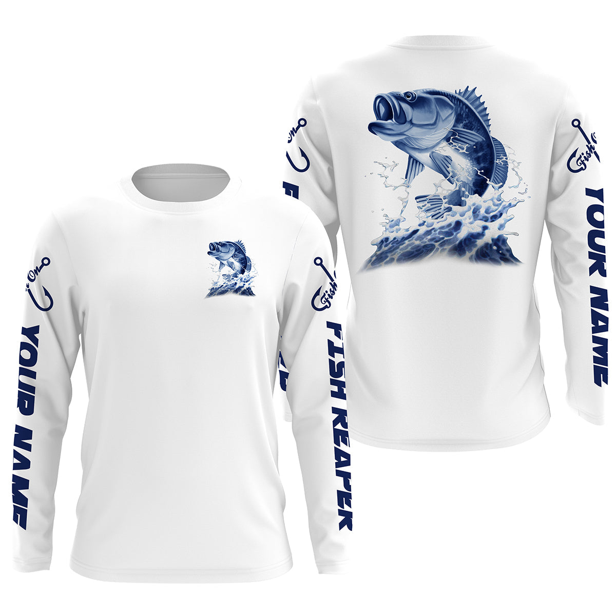 Personalized Bass Fishing Long Sleeve performance Fishing Shirts, Fish –  ChipteeAmz