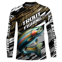 Load image into Gallery viewer, Rainbow Trout Fishing Camo Long Sleeve Fishing Shirts, Custom Steelhead Fishing Jerseys IPHW5950