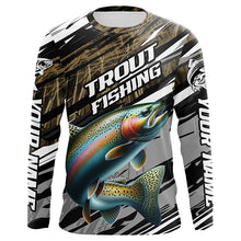 Load image into Gallery viewer, Rainbow Trout Fishing Camo Long Sleeve Fishing Shirts, Custom Steelhead Fishing Jerseys IPHW5950