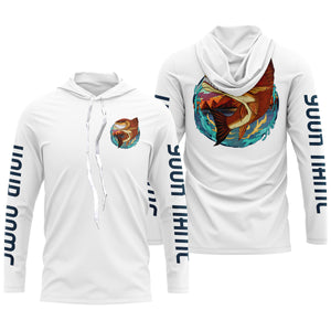 Custom Angry Redfish Fishing jerseys, Redfish Long sleeve performance Fishing Shirts IPHW3396