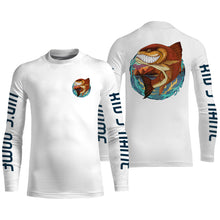 Load image into Gallery viewer, Custom Angry Redfish Fishing jerseys, Redfish Long sleeve performance Fishing Shirts IPHW3396