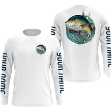 Load image into Gallery viewer, Custom Angry Yellowfin Tuna Fishing jerseys, Tuna Long sleeve performance Fishing Shirts IPHW3397
