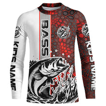 Load image into Gallery viewer, Pesonalized Largemouth Bass Fishing Jerseys, Bass Long Sleeve Tournament Fishing Shirts | Red Camo IPHW5830