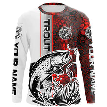 Load image into Gallery viewer, Pesonalized Trout Fishing Jerseys, Trout Long Sleeve Tournament Fishing Shirts | Red Camo IPHW5832