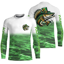 Load image into Gallery viewer, Custom St Patrick&#39;S Day Walleye Long Sleeve Fishing Shirts, St Patty&#39;S Day Walleye Fishing Jerseys IPHW5835