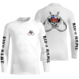 Texas Flag Texas Cowboy Skull Fishing Shirt, Personalized Texas Fishing Jerseys IPHW5076