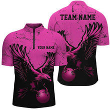 Load image into Gallery viewer, Custom Pink Eagle Men Bowling Team Shirts Grunge Vintage Bowling Team Jerseys Outfits IPHW5847