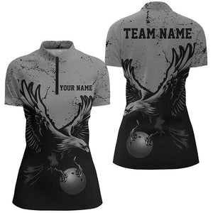 Custom Gray Eagle Men Bowling Team Shirts Grunge Vintage Bowling Team Jerseys Outfits IPHW5849