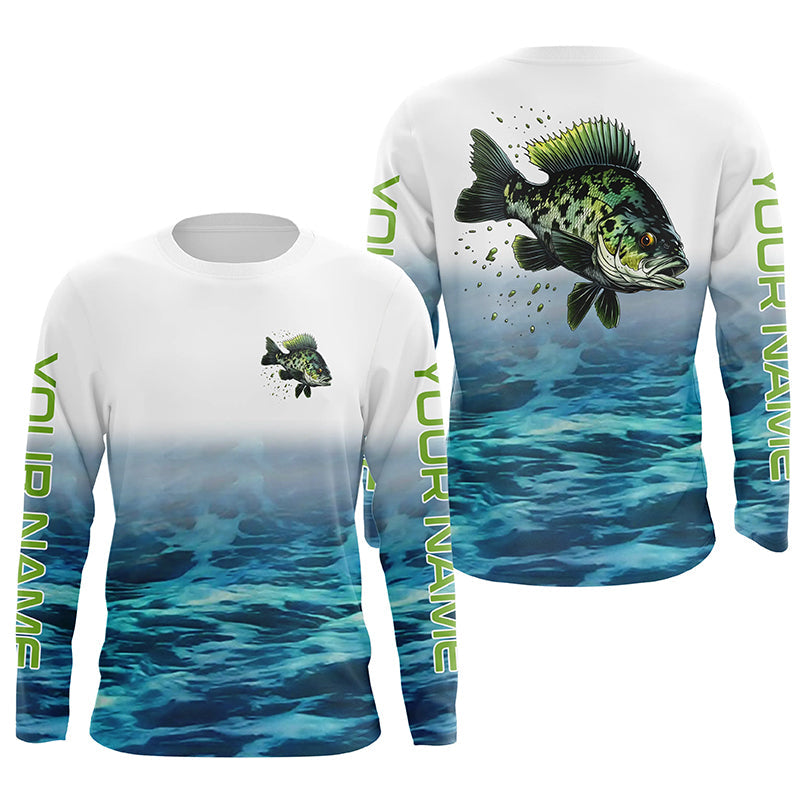 Crappie fishing green shirt Custom name UV Long Sleeve Fishing Shirts, –  ChipteeAmz
