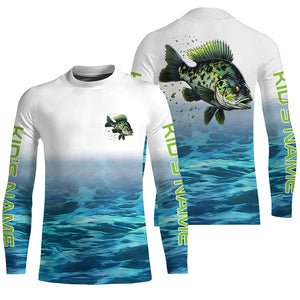 Custom Crappie Long Sleeve Tournament Fishing Shirts, Crappie Fishing Jerseys | Blue IPHW5850