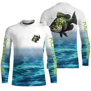 Custom Crappie Long Sleeve Tournament Fishing Shirts, Crappie Fishing Jerseys | Blue IPHW5851