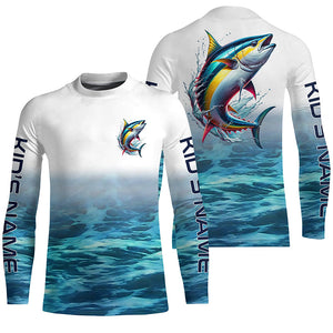Personalized Tuna Saltwater Fishing Long Sleeve Fishing Shirts, Tuna Fishing Jerseys IPHW6001