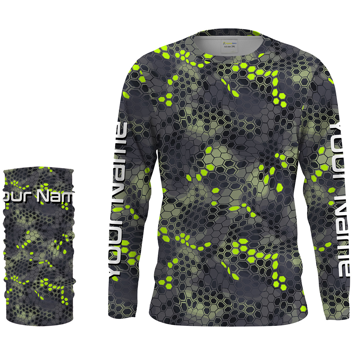 Forest lime green Fishing Hunting camo Custom Long Sleeve performance –  ChipteeAmz