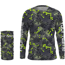 Load image into Gallery viewer, Forest lime green Fishing Hunting camo Custom Long Sleeve performance Fishing Shirts UV Protection IPHW1546