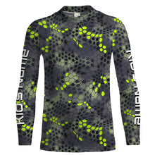 Load image into Gallery viewer, Forest lime green Fishing Hunting camo Custom Long Sleeve performance Fishing Shirts UV Protection IPHW1546