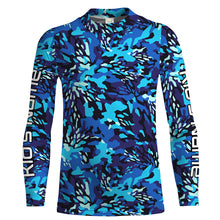 Load image into Gallery viewer, Blue Fishing Hunting camo Custom Long Sleeve performance Fishing Shirts UV Protection IPHW1549