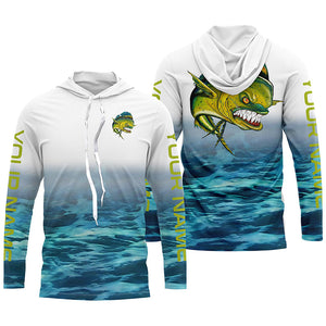 Customize Name Angry Mahi Mahi Dorado Saltwater Uv Protection Fishing Shirts, Mahi Tournament Shirts IPHW3772