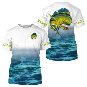 Customize Name Angry Mahi Mahi Dorado Saltwater Uv Protection Fishing Shirts, Mahi Tournament Shirts IPHW3772