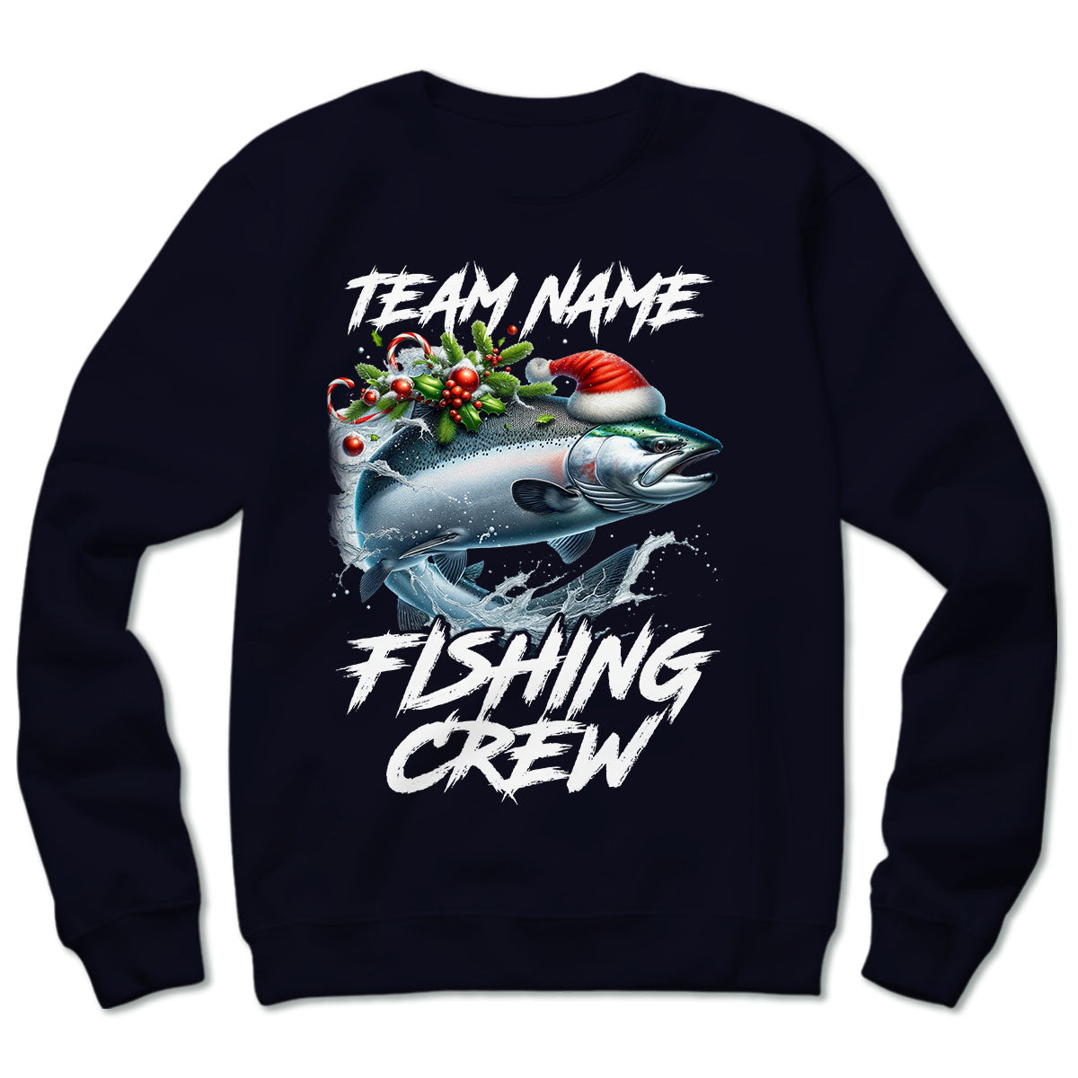 Custom Christmas Chinook Salmon Fishing Team Shirt, Salmon Fishing