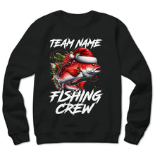 Load image into Gallery viewer, Custom Christmas Redfish Fishing Team Shirts, Red Drum Fishing Crew Sweatshirt, Christmas Fishing Gifts IPHW5663