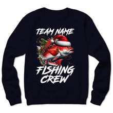 Load image into Gallery viewer, Custom Christmas Redfish Fishing Team Shirts, Red Drum Fishing Crew Sweatshirt, Christmas Fishing Gifts IPHW5663