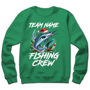 Custom Christmas Wahoo Fishing Team Shirts, Wahoo Fishing Crew Sweatshirt, Christmas Fishing Gifts IPHW5664