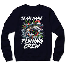 Load image into Gallery viewer, Custom Christmas Musky Fishing Team Shirts, Muskie Fishing Crew Sweatshirt, Christmas Fishing Gifts IPHW5665