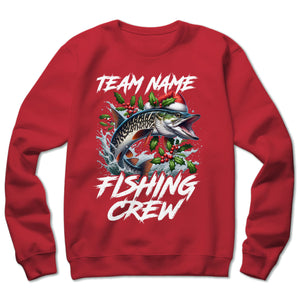 Custom Christmas Musky Fishing Team Shirts, Muskie Fishing Crew Sweatshirt, Christmas Fishing Gifts IPHW5665