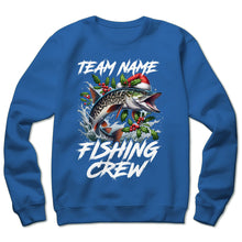 Load image into Gallery viewer, Custom Christmas Musky Fishing Team Shirts, Muskie Fishing Crew Sweatshirt, Christmas Fishing Gifts IPHW5665