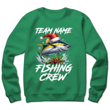 Load image into Gallery viewer, Custom Christmas Yellowfin Tuna Fishing Team Shirts, Tuna Fishing Crew Sweatshirt Fishing Gifts IPHW5666