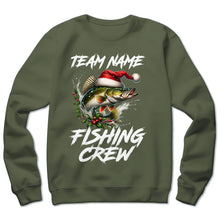 Load image into Gallery viewer, Custom Christmas Walleye Fishing Team Shirts, Walleye Fishing Crew Sweatshirt, Christmas Fishing Gifts IPHW5668