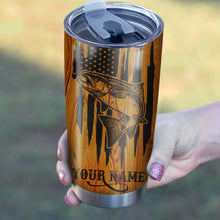 Load image into Gallery viewer, Chinook King Salmon Fishing Tumbler American Flag Custom Stainless steel Tumbler cup | personalized Patriotic Fishing gifts 4th of July - IPHW34