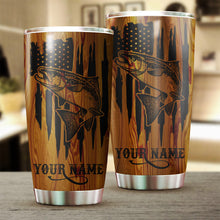 Load image into Gallery viewer, Chinook King Salmon Fishing Tumbler American Flag Custom Stainless steel Tumbler cup | personalized Patriotic Fishing gifts 4th of July - IPHW34